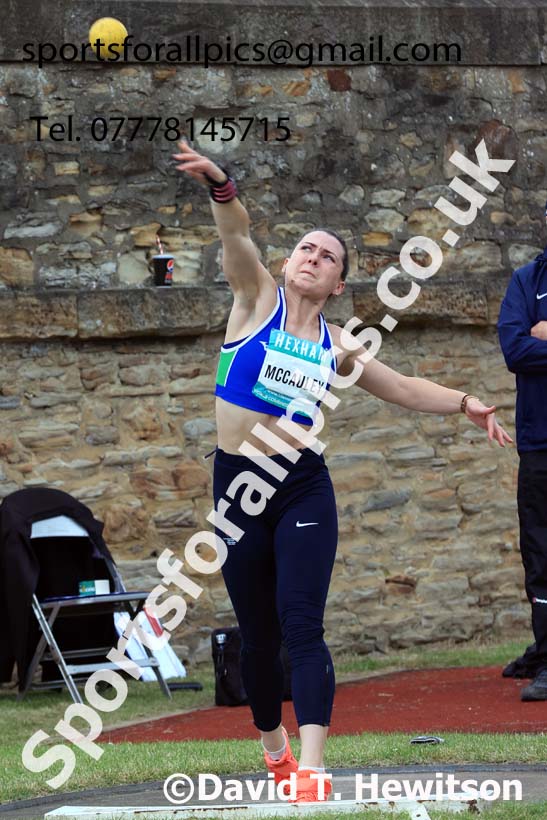 Womens Heptathlon Shot Putt, 2024 EAP International Combined events, Hewcham, Northumberland.  Photo: David T. Hewitson/Sports for All Pics